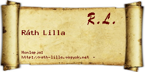 Ráth Lilla névjegykártya